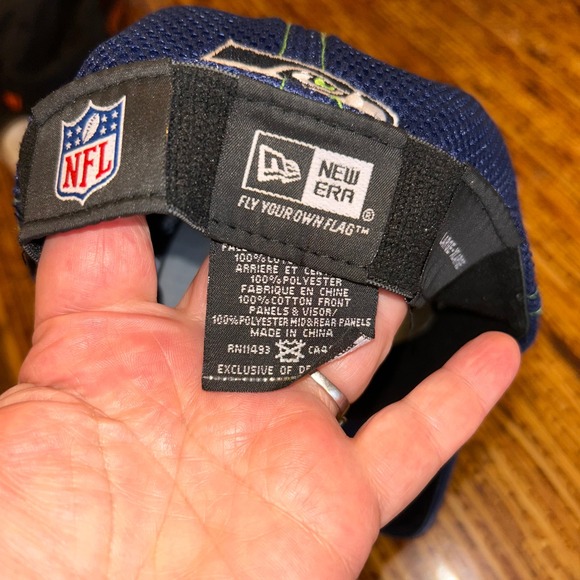Seattle Seahawks Hat New Era Size L/XL 39Thirty Flex Stretch Fitted NFL Navy - Picture 5 of 6